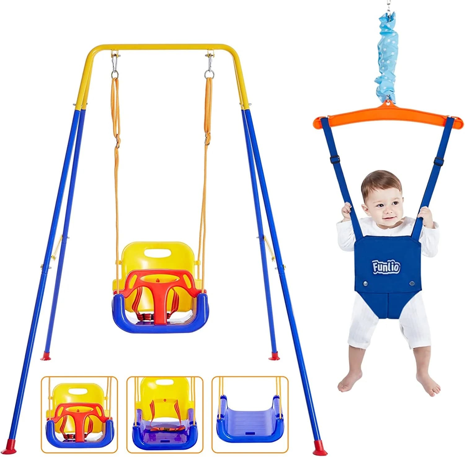 Funlio 2-in-1 Swing Set & Baby Jumper